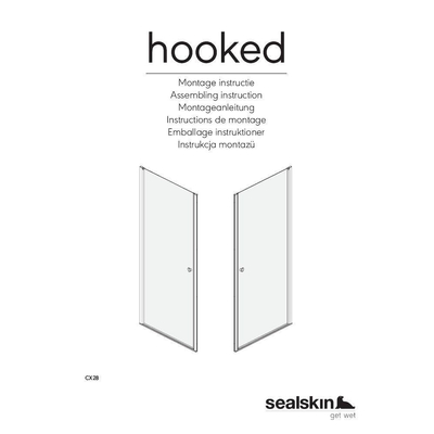 Sealskin Hooked pendeldeur 90x200cm voor nis 6mm veiligheidsglas zilver hoogglans