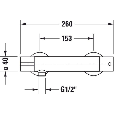 Duravit B.1 Thermostatische douchemengkraan - opbouw - 260x118x40mm - hoogglans chroom