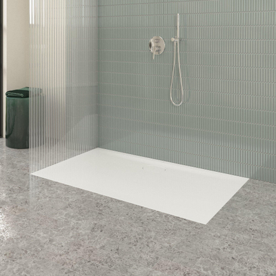Villeroy & Boch Ecora douchebak - 140x80x3.5cm - afvoer lange zijde - white alpine (wit)