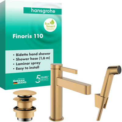 Hansgrohe Finoris wastafelkraan - model 110 - brushed bronze (brons)