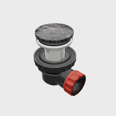 Mondiaz Click siphon - 6,7cm - gain de place - rond - Solid surface Lava