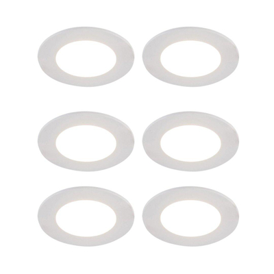 QAZQA Blanca Spot encastrable - lot de 6 - 9x9cm - LED inclus - à 3 intensités réglables - IP65 - Rond - Blanc