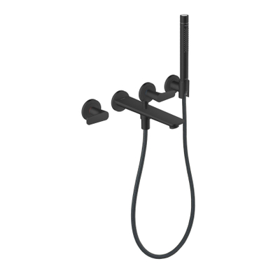 Hansgrohe Axor Citterio C afbouwdeel v. 4-gats inbouw badkraan wandmontage m. handdouchevoorsprong 22.2cm - mat zwart