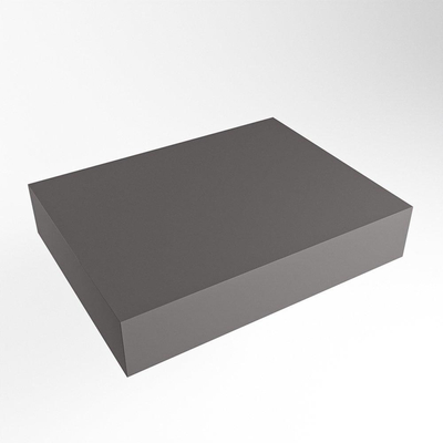 Mondiaz TOP 46 Plan sous vasque - 40x41x12cm - compatible comme plan de meuble - solid surface - Dark Grey