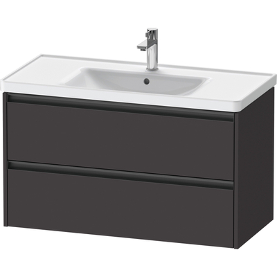 Duravit Ketho 2 meuble sous-lavabo avec 2 tiroirs 98.4x45.5x54.9cm avec poignées graphite anthracite supermat
