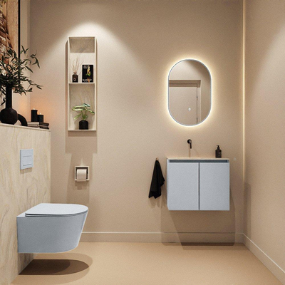 MONDIAZ TURE-DLUX 60cm toiletmeubel Clay. EDEN wastafel Ostra positie links. Zonder kraangat.