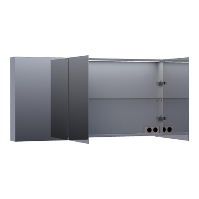 BRAUER Impress Deluxe spiegelkast – 139x70x15 cm – directe LED – Grijs mat
