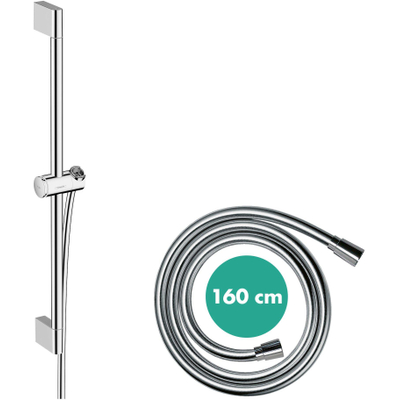 Hansgrohe Unica Glijstang Pulsify S - 65cm - met push-schuifstuk en doucheslang - hoogglans chroom