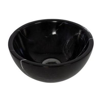 Plieger Mini Round waskom - 26x26x12cm - marmer zwart
