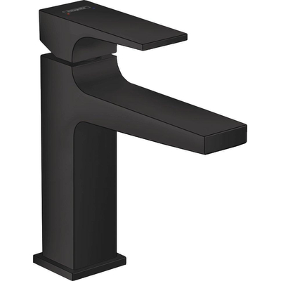 Hansgrohe Metropol 110 wastafelkraan - 18.4cm hoog - push open waste - voorsprong 13.5cm - mat zwart