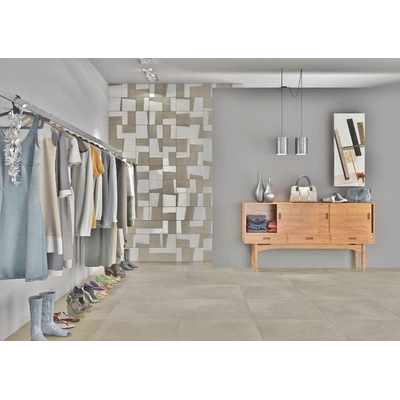 ÉCHANTILLON Herberia Ceramiche Carrelage de sol et mural Timeless Argent Rectifié Look industriel Mat Gris