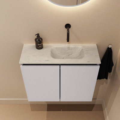 MONDIAZ TURE-DLUX 60cm toiletmeubel Cale. EDEN wastafel Opalo positie rechts. Zonder kraangat.