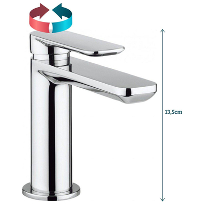 Crosswater Pier Mitigeur de lavabo 13,5 cm avec bec 12,5 cm chrome