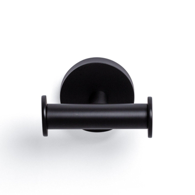 Ozean Eternal Handdoekhaak - dubbel - rond - mat zwart OUTLETSTORE