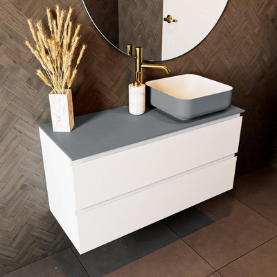 Mondiaz TOP 30 Topblad - 100x30x0.9cm - geschikt voor afdekplaat - Solid surface - Plata