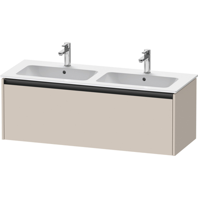 Duravit Ketho.2 Wastafelonderbouwkast - met 1 lade - voor dubbele wastafel - 128x48x44cm - met greep antraciet - taupe mat