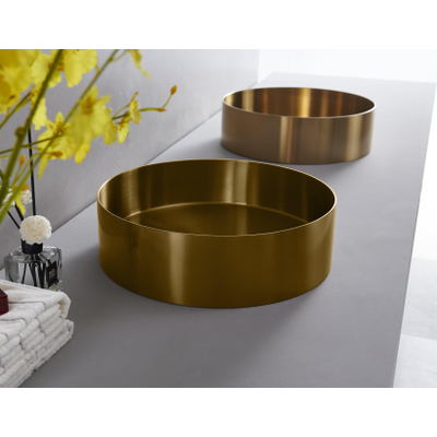 FugaFlow Eccelente Ferro Vasque - 36x36x11cm - Inox - Laiton brossé (or)