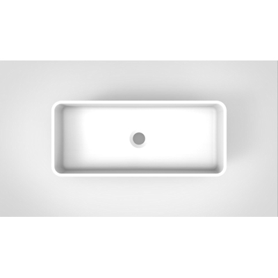 Arcqua Case vasque à poser - 60x26cm - Rectangulaire - Marbre de synthèse Blanc Mat
