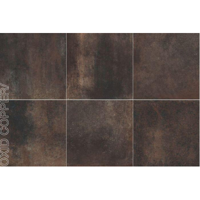 Herberia ceramiche Oxid carreau de sol et de mur cuivre 90x90cm rectifié aspect industriel brun mat