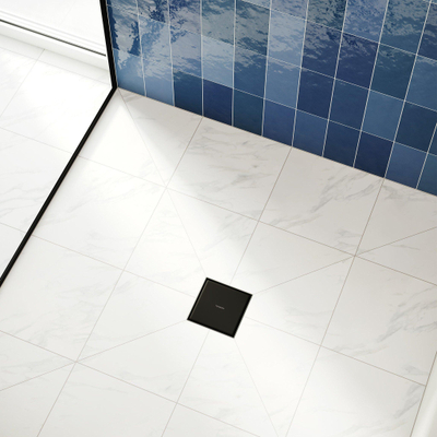 Hansgrohe RainDrain Point Puntafvoer - 15x15cm - achterzijde betegelbaar - mat zwart