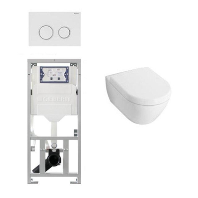 Villeroy & Boch Subway 2.0 Ensemble encastré avec cuvette suspendue blanche abattant softclose plaque de commande sigma20 blanche