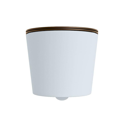 Mondiaz LAVIE WC suspendu – sans bride – 36 x 53 cm – avec abattant softclose – Clay (bleu clair/gris), abattant Rust (brun)