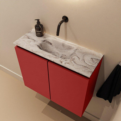 MONDIAZ TURE-DLUX 60cm toiletmeubel Fire. EDEN wastafel Glace positie midden. Zonder kraangat.