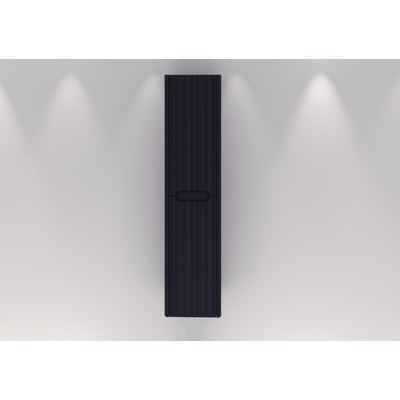 H&R badmeubelen Juice Hoge Kast - 40x35x170cm - met ronde hoeken - 3D-front - 2 deuren - rechtsdraaiend - dark blue mat