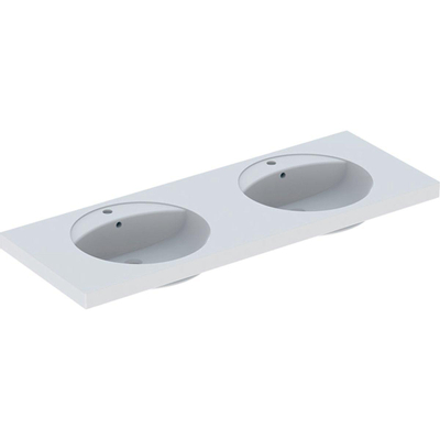 Geberit Preciosa double lavabo 130x55cm avec KeraTect blanc