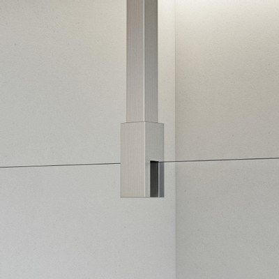 FortiFura Galeria inloopdouche - 120x200cm - helder glas - plafondarm - geborsteld RVS