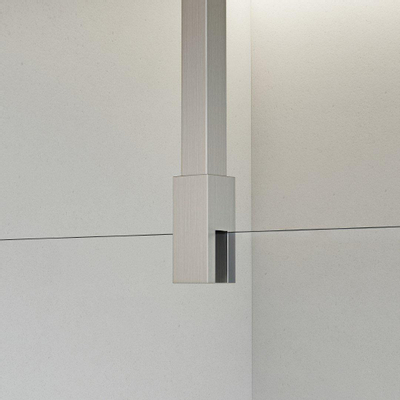 FugaFlow Eccelente Douche à l'italienne en verre - 120x200cm - verre clair - bras de plafond - Inox brossé PVD (Inox)