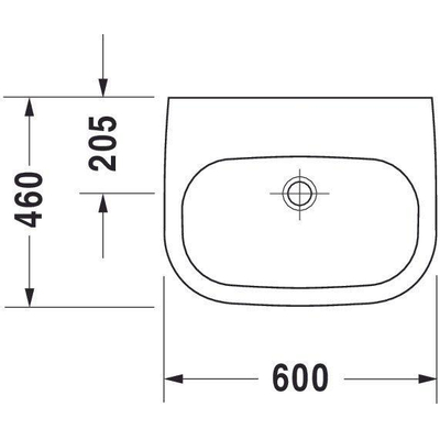 Duravit D-Code Med wastafel 60x46cm zonder kraangat zonder overloop wit