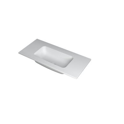 INK Faktor wastafel - 100x45x1.5cm - 1 wasbak - 0 kraangaten - polystone wit mat
