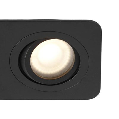 QAZQA Alberto Ensemble de spots encastrés - 2 spots - 11x17,5cm - lampe LED claire incluse - IP44 - Rectangulaire - Noir