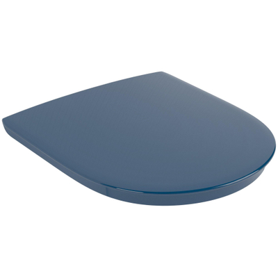 Villeroy & Boch Vicare O.novo Vita closetzitting - met deksel - met greeprand - met doorlopende pen - glans blauw