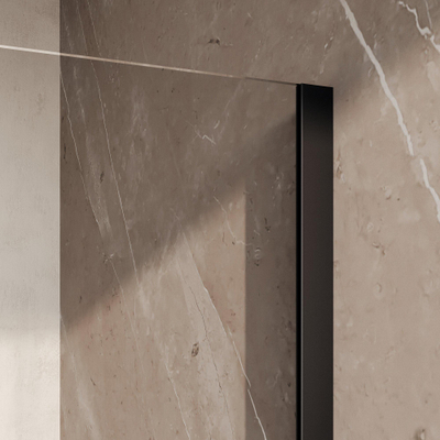 BRAUER Oblivion Douche à l'italienne - 100x200cm - revêtement verre - verre clair - noir mat