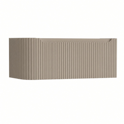 H&R Badmeubelen Juice Wastafelonderkast - 100x45x40cm - linkerhoek afgerond - 3D-front - 1 lade - geïntegreerde greep - olive