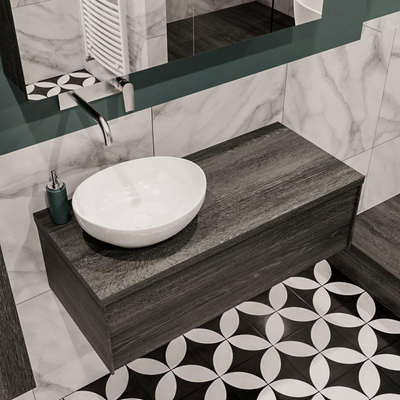 Mondiaz LUSH Meuble salle de bains avec 1 tiroir lavabo BARCO 100x30x45cm Gauche sans trou de robinet Anthracite