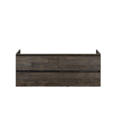 H&R Badmeubelen Infinity Wastafelonderkast - 140x44.8x55cm - 4 lades - greeploos - espresso