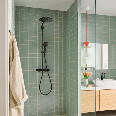 GroheVitalio Joy+douchesysteem met hoofddouche en handdouche280mmMat Zwart