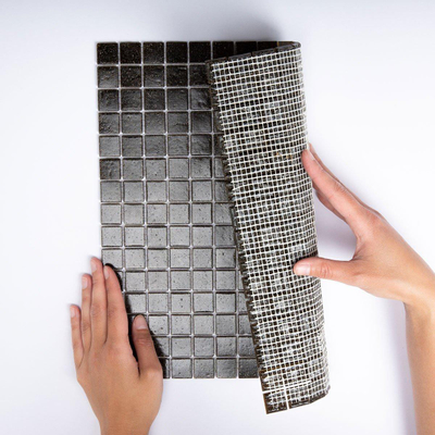 La Mosaic Factory Amsterdam carreau mosaïque - 32,2x32,2cm - carrelage mural et de sol - Carré - Verre Marron Foncé Mat