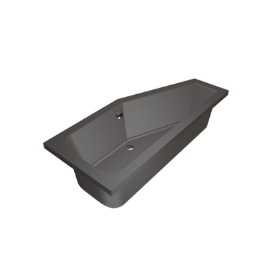 Xenz Lagoon Hoekbad - 170x75x48 - afvoer Midden - Rechts - Compact - acryl - antraciet