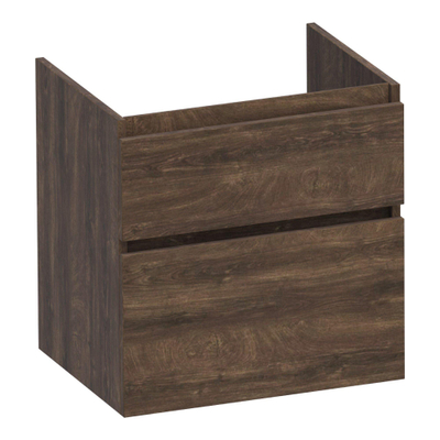 BRAUER Delight wastafelonderkast - 60x46x60cm - 2 softclose lades - greeploos - 1 sifon uitsparing - Grove