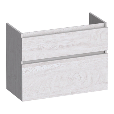 BRAUER Delight wastafelonderkast ondiep - 80x39x60cm - 2 softclose lades - greeploos - 1 sifon uitsparing - Forest Seashell