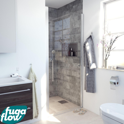 FugaFlow Efficiente Vetro Porte battante 90x200cm profilé chrome et verre de sécurité