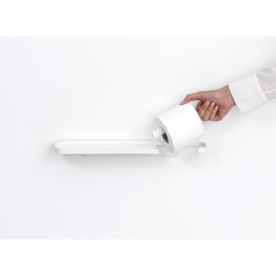 Porte-rouleau de papier toilette Brabantia MindSet - 44x11x5cm - étagère - sans couvercle - minéral frais blanc