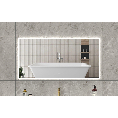 H&R Badmeubelen Mikado spiegel – 140x70 cm – indirecte LED rondom – spiegelverwarming – Zilver