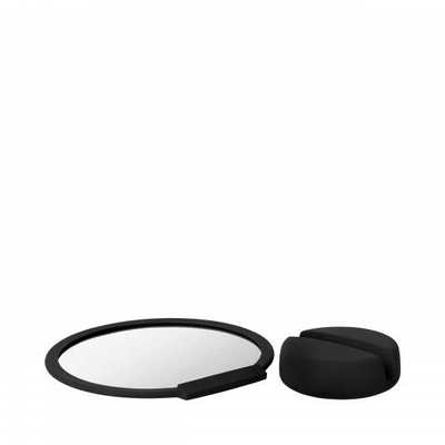 Blomus Sono Make-up Spiegel - hoogte 18,5cm - breedte 17cm - lengte 9cm - Black