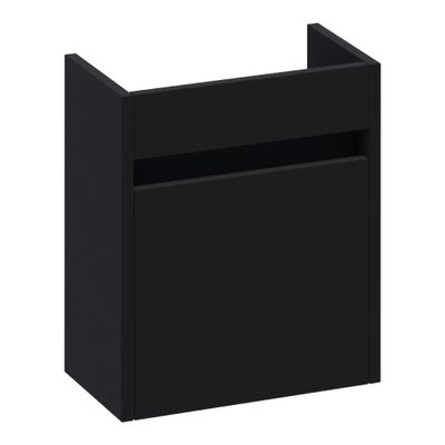 Saniclass Nexxt Fonteinonderkast - 40x45x22cm - 1 linksdraaiende deur - greep - MDF - mat zwart