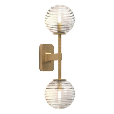 Astro Tacoma Twin Applique murale - 2x verre clair cannelé - 2x G9 - laiton